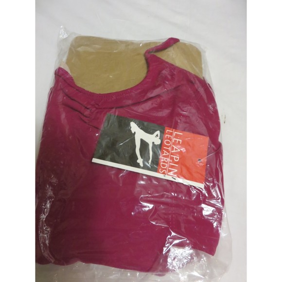 NEW IN PACKAGE LEAPIN LEOTARDS DANCE LEOTARD BURGUNDY COLOR SIZE ADULT SMALL - Picture 2 of 4